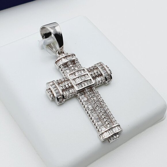 "925 Sterling Silver Plated CZ Pendant, EVBRS607 - Picture 9 of 11